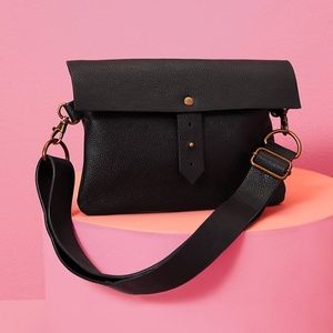 Black Leather Belt Bag